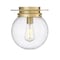 Z-Lite Calhoun Flush Mount, 1-Light, 9 In.W x 10.5 In.H, Heritage Brass/Clear Seedy 7506F9-HBR - alternate 2